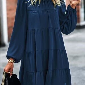 Elegant Navy Blue Women's Dress